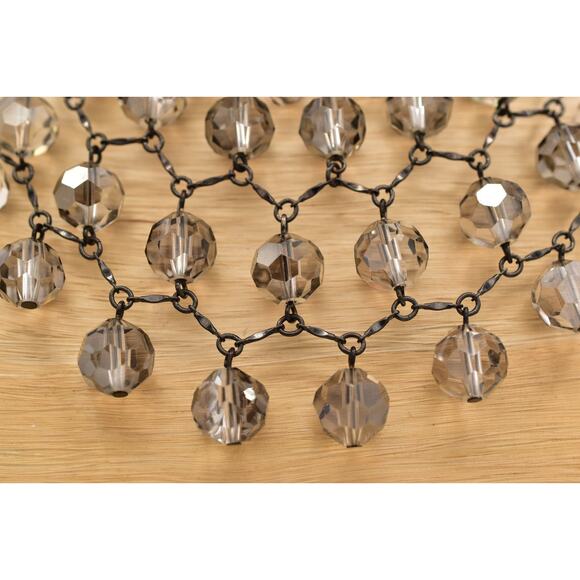 Banana Republic Vintage Glass Crystal Collar Bib Necklace Gray Statement BinBL - Picture 4 of 13